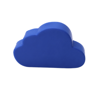Antiestrés en forma de nube, PU, 9.5 x 6 x 1.9 cm, Azul