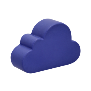 Antiestrés en forma de nube, PU, 9.5 x 6 x 1.9 cm, Azul