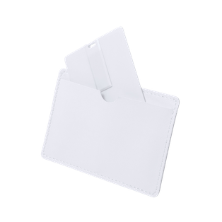 Memoria USB tarjeta de 16GB. De diseño ultraplano, 5.2 x 8.3 x 0.3 cm, Blanco