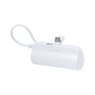 Power Bank, 8 x 4.8 x 2.8 cm, Blanco