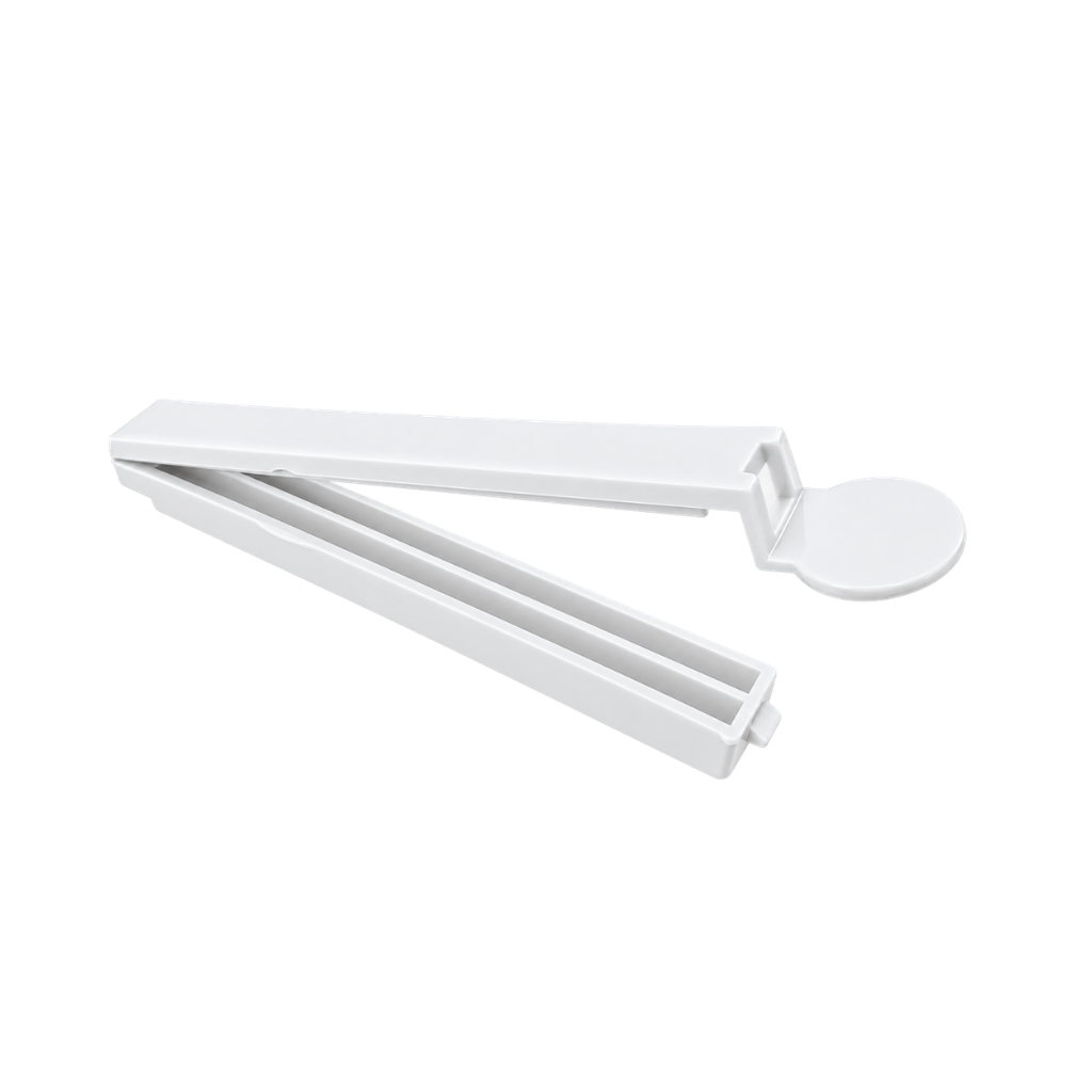 [H570956] Clip, Plástico, Blanco, 14 cm, para bolsa 26 cm abierto