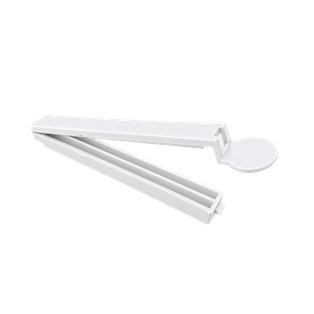 Clip, Plástico, Blanco, 14 cm, para bolsa 26 cm abierto