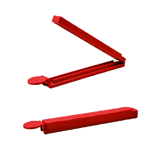 Clip, Plástico, Rojo, 14 cm, para bolsa 26 cm abierto