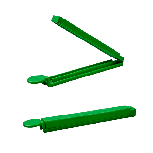Clip, Plástico, Verde, 14 cm, para bolsa 26 cm abierto