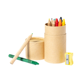 Crayones, Cera, Surtido, 3,5 pulgadas, set 12 pcs con 12 de madera