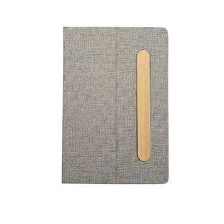 Libreta, RPET, Gris, A5, Lock plegable para posacelular