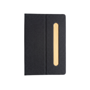 Libreta, RPET, Negro, A5, Lock plegable para posacelular