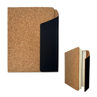 Libreta, Corcho, Negro, A5, Suit con pestaña PU magnética para cierre