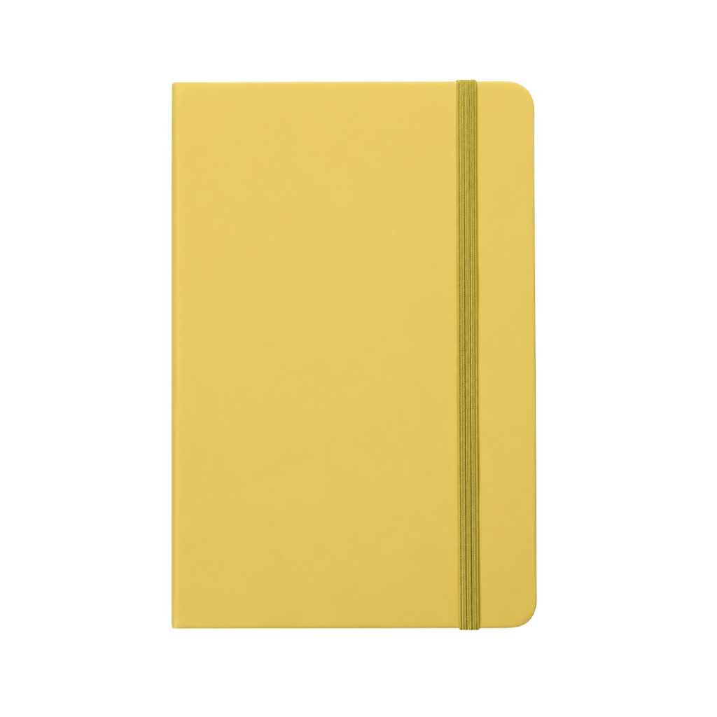 [P299220] Libreta, PU, Amarillo, 21x14x1.25 cm, Frem carátula guesa