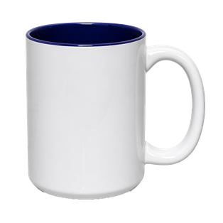 Pocillo Ac, Ceramica, Blanco con fondo azul 16 Oz