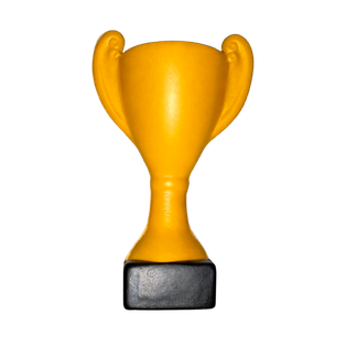 Antiestrés, PU, Amarillo, 11*6.3*4.5cm, forma de trofeo con base negra