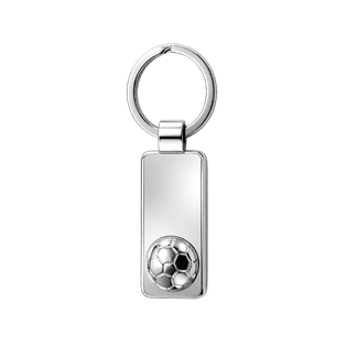 LLAVERO, ALEACION DE ZINC, PLATEADO, 12*5.5*0.7 cm, rectangular para sublimación con pelota 3D