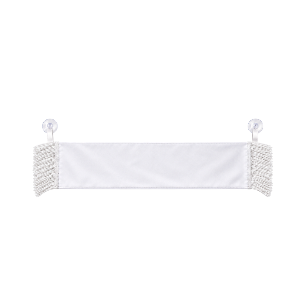 [F490244] BUFANDA, POLIESTER, BLANCA, 8*35 cm, sublimable decorativa con ventosas