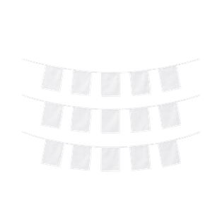 BANDERIN, POLIESTER, BLANCA, 15*21 cm, sublimable de 15 pcs en cinta