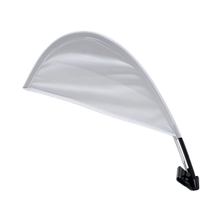 BANDERA, POLIESTER, BLANCA, 12*30 cm, sublimable, curva con base para el carro