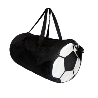 MALETIN, OXFORD, NEGRO, 25*48 cm, tubular con diseño lateral de pelota de futbol
