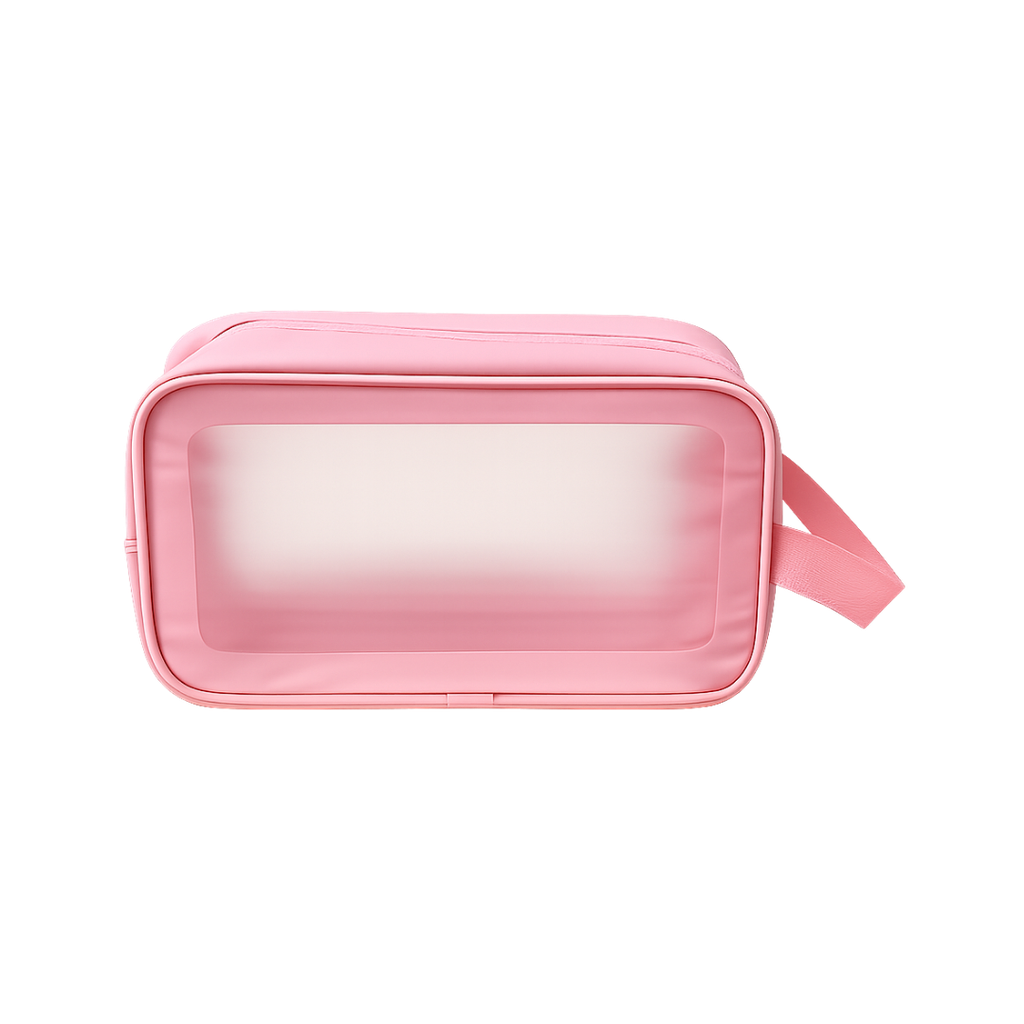 [B670027] COSMETIQUERA, PU+PVC, ROSADO, 26*16*9 cm