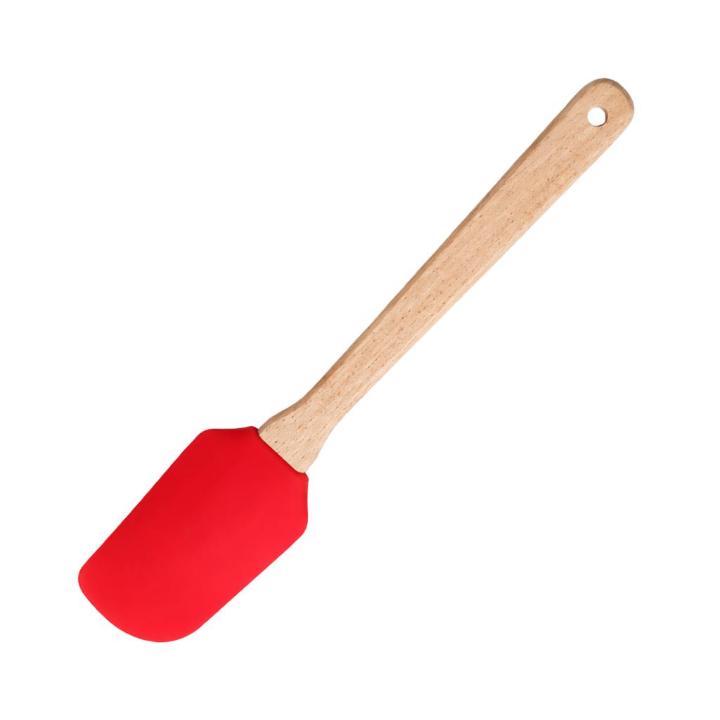 [H590077] PALETA, SILICÓN, ROJO, 25*5.5 cm Mango de Madera