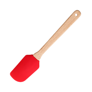 PALETA, SILICÓN, ROJO, 25*5.5 cm Mango de Madera