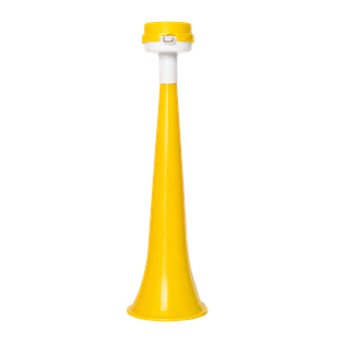 Vuvuzela plástica amarillo 27*8cm con boquilla lateral