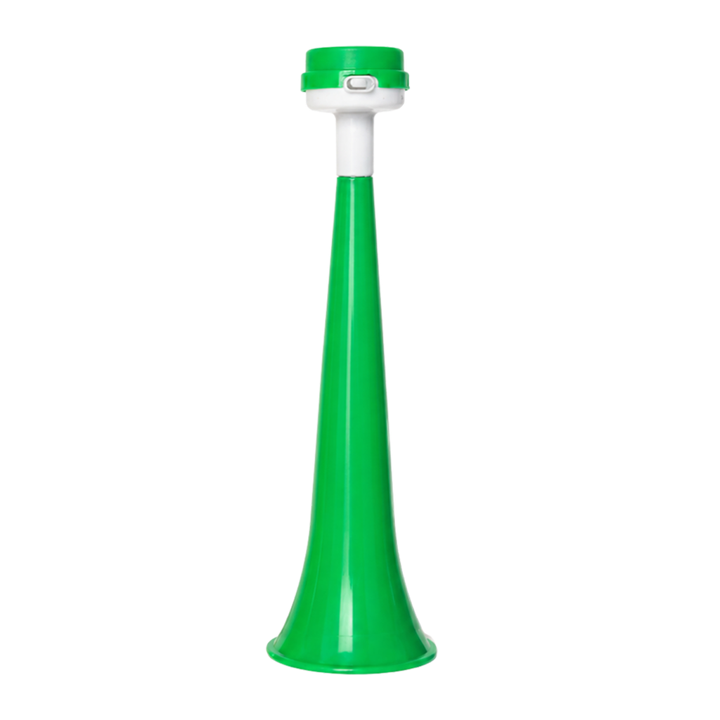 [F490249] Vuvuzela plástica verde 27*8cm con boquilla lateral