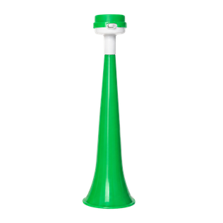 Vuvuzela plástica verde 27*8cm con boquilla lateral