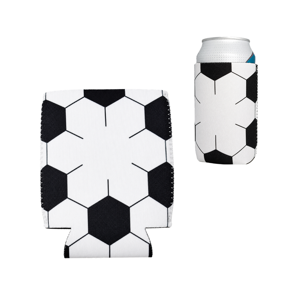 [P299316] Enfriador neopreno blanco 9.8*12.5cm manga diseño pelota para latas, 3mm