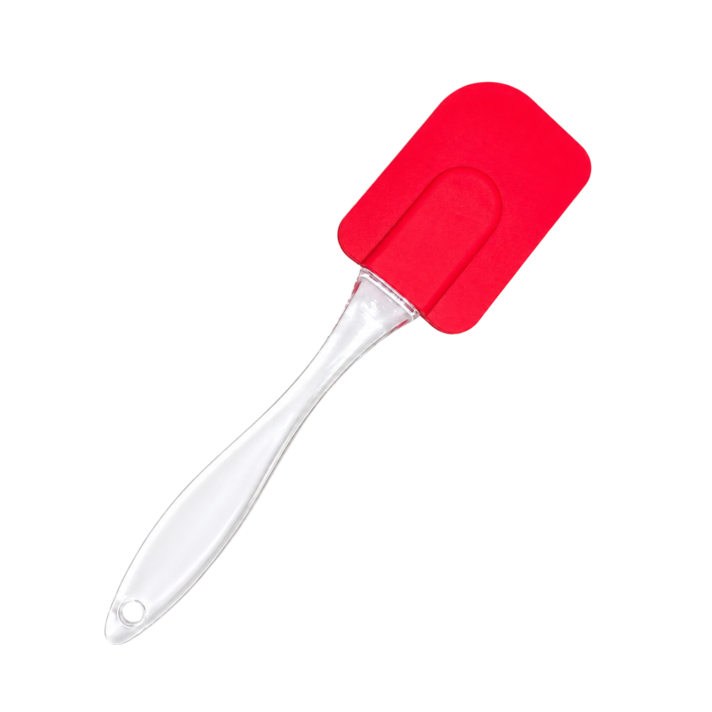 [H590085] Paleta Silicón rojo 18*4,5 Cm Miserable mango plástico transparente