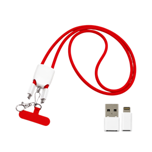 CABLE, POLIESTER, ROJO, 125 cm, tipo C para carga 60W con gancho para celular