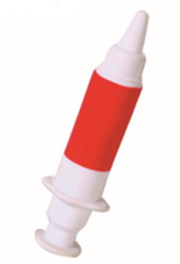 [P299351] ANTIESTRES, PU, ROJO, 15*2.5 cm, forma de jeringa