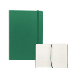 LIBRETA, PU, VERDE, 21x14x1.25 cm, Frem de líneas carátula guesa