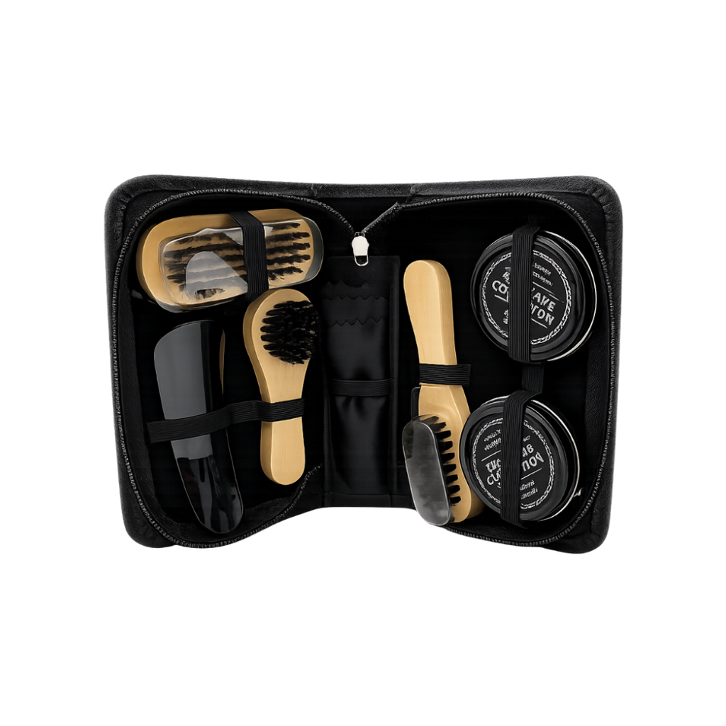[P299354] KIT DE LIMPIEZA, PU, NEGRO, 14*10*4 cm, para zapatos 7 pcs