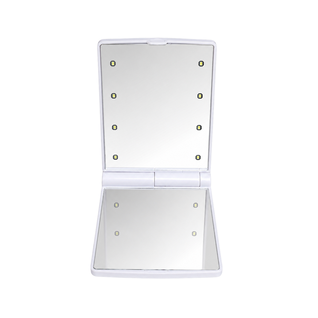 [B670049] ESPEJO, PLÁSTICO, BLANCOPl, 8.5*8.5*3 cm, RECTANGULAR DOBLE PARA BOLSILLO