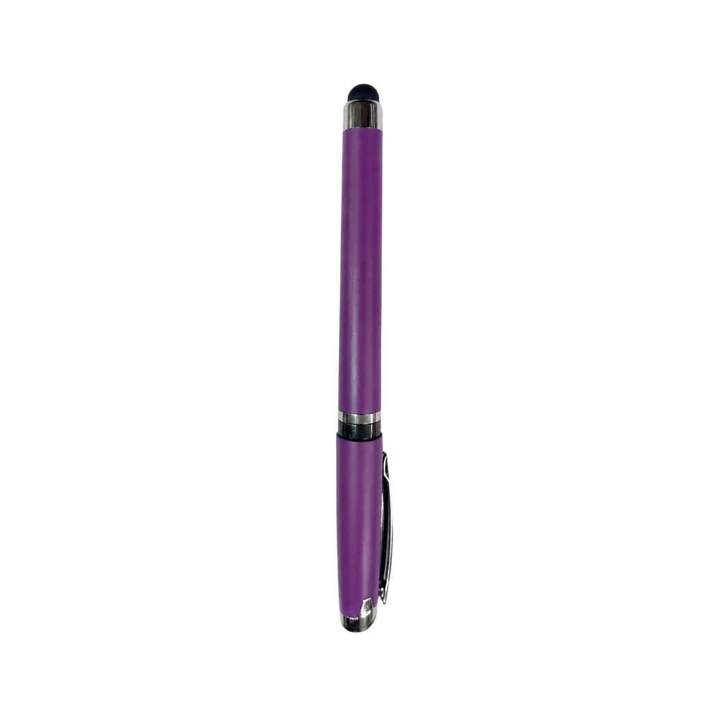 [P299355] LAPICEROS, PLÁSTICO, MORADO, 14.5 cm, siliconeado , con touch y tinta gel
