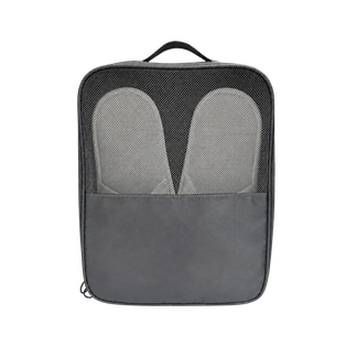 BOLSA, OXFORD, GRIS, 30*23*13.5 cm, con ventana y agarrador para zapatos tipo neceser