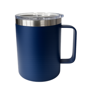 TAZA, ACERO INOXIDABLE, AZUL OSCURO, 350 ml, Thermal doble pared 8.8*10.8cm con tapa hermética