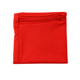 MUÑEQUERA, MICROFIBRA, ROJO, 10*9 cm, CON BOLSILLO DE CIERRE DE CREMALLERA