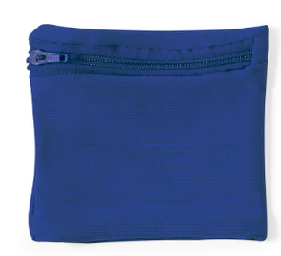 MUÑEQUERA, MICROFIBRA, AZUL, 10 x 9 cm, CON BOLSILLO DE CIERRE DE CREMALLERA