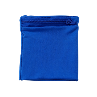 MUÑEQUERA, MICROFIBRA, AZUL, 10 x 9 cm, CON BOLSILLO DE CIERRE DE CREMALLERA