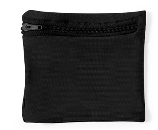 MUÑEQUERA, MICROFIBRA, NEGRO, 10*9 cm, CON BOLSILLO DE CIERRE DE CREMALLERA
