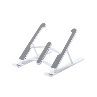 SOPORTE PLEGABLE  PARA PORTÁTIL, ABS, PLATEADO, 20.4 x 15.5 x 26.5 cm, CON PROTECTORES ANTIDESLIZANTES