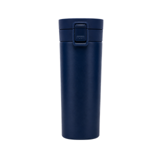 VASO, ACERO INOXIDABLE, AZUL MARINO, 480 ml, Mumbai 6.8*19.5 cm térmico doble pared con tapa automática y base antideslizante