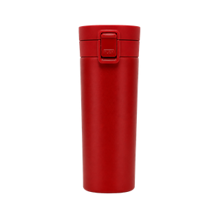 VASO, ACERO INOXIDABLE, ROJO, 480 ml, Mumbai 6.8*19.5 cm térmico doble pared con tapa automática y base antideslizante