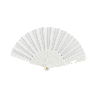 ABANICO, PLÁSTICO, BLANCO, 42*23 cm, TRADICIONAL DE MANO
