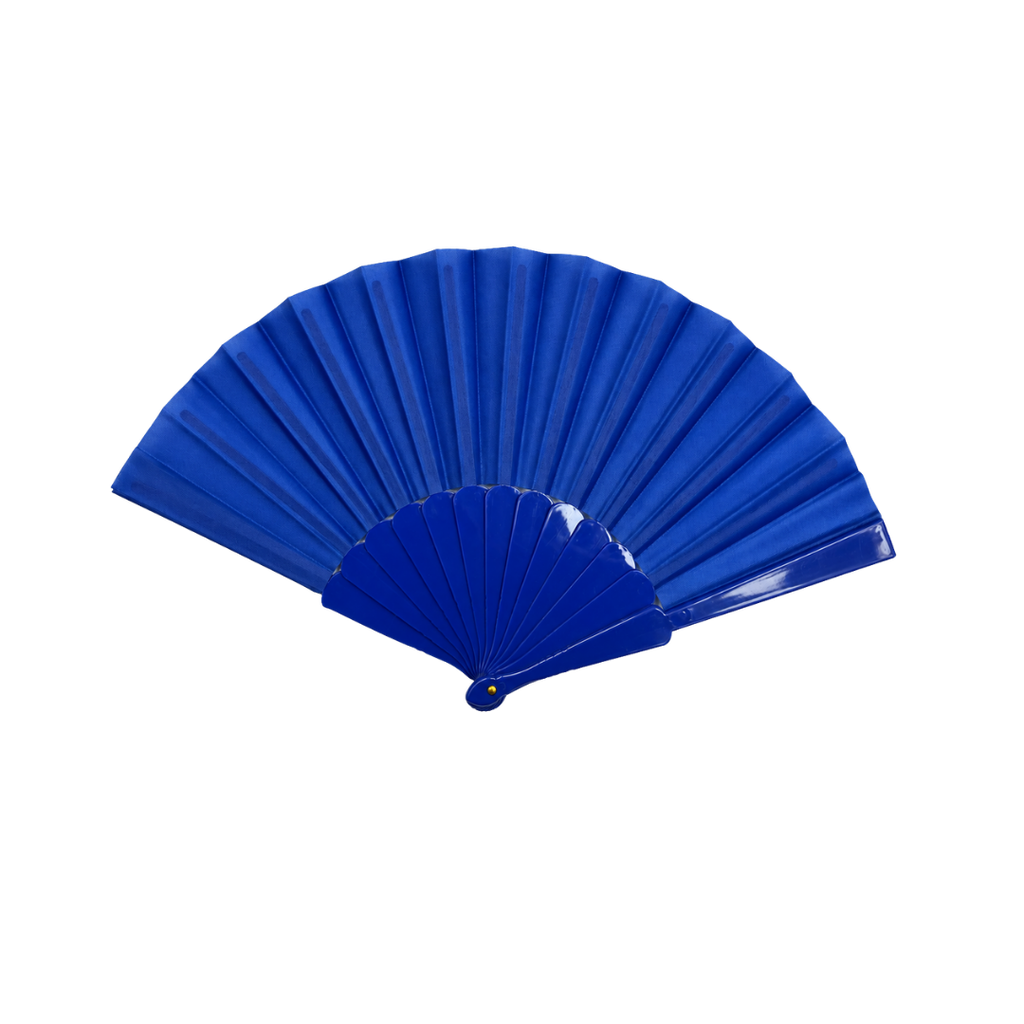 [B670060] ABANICO, PLÁSTICO, AZUL, 42*23 cm, TRADICIONAL DE MANO