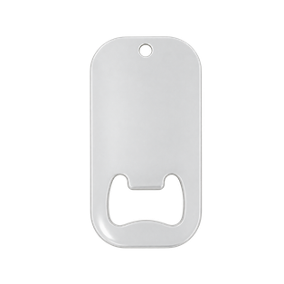 DESTAPADOR, ACERO INOXIDABLE, BLANCO, 3.8*7 cm, rectangular con orillas redondeadas para llavero, para sublimar