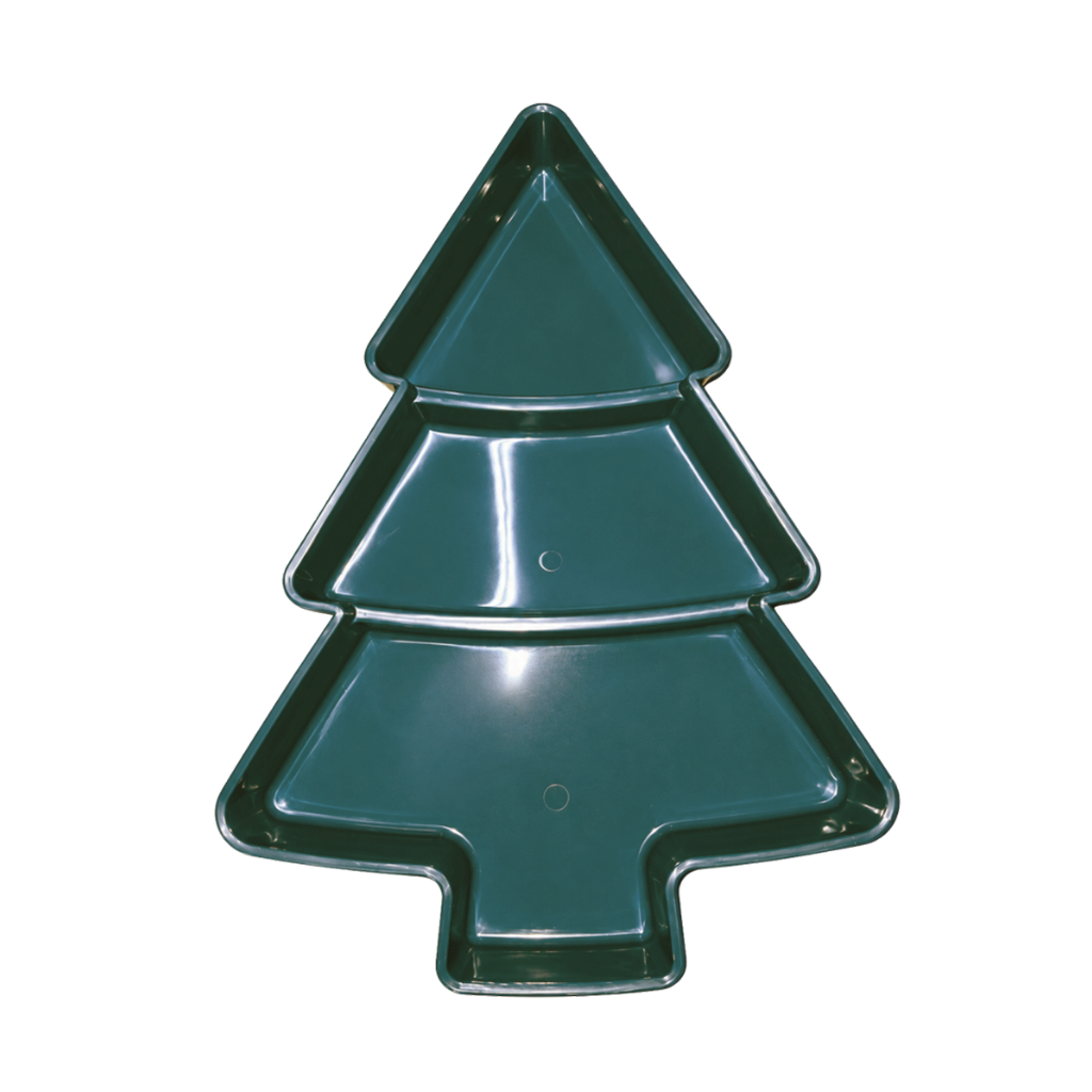 [N881383] BOQUITEROS, PLÁSTICO, VERDE, 25.4*18.3 cm, forma de árbol con 3 espacios