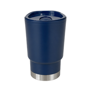 VASO, PLÁSTICO, AZUL OSCURO, 380 ml, Basic 6.5*8*13cm  base de acero