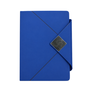 LIBRETA, PU, AZUL OSCURO, 14,8 x 21 cm, Dosier 80 hojas de 70 g. a líneas
