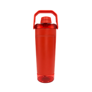 SHAKER, ACERO INOXIDABLE, ROJO, 600 ml, doble pared 26.3*7.4*6.4cm con compartimiento inferior para proteina, leche en polvo u otros y tapón tipo rosca